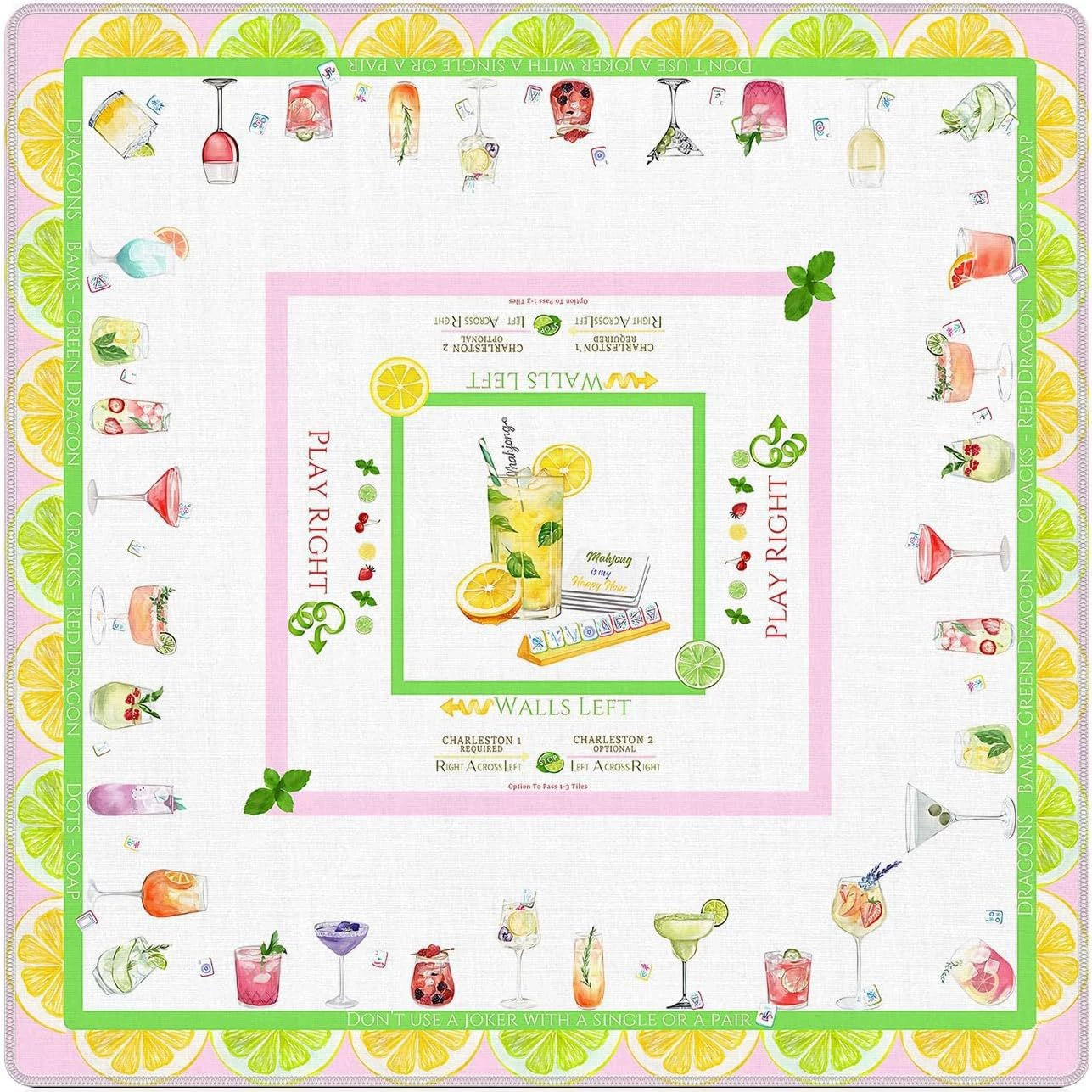 Modern Mahjong Set Lemon Tea Mahjong Mat