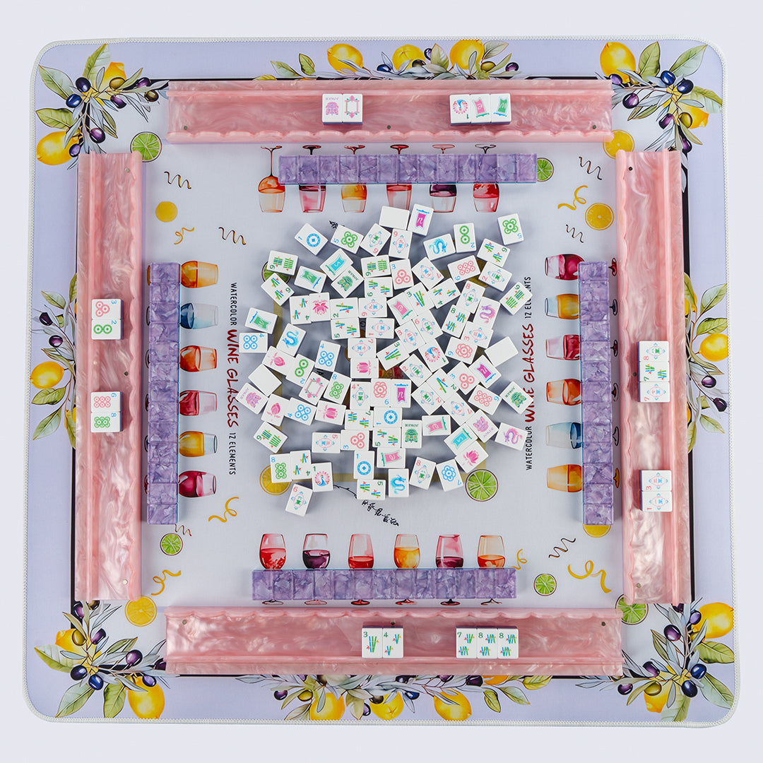 Modern Mahjong Set Lotus Purple Shell Mahjong Set 10