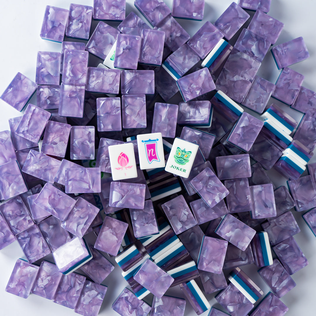 Modern Mahjong Set Lotus Purple Shell Mahjong Set 2