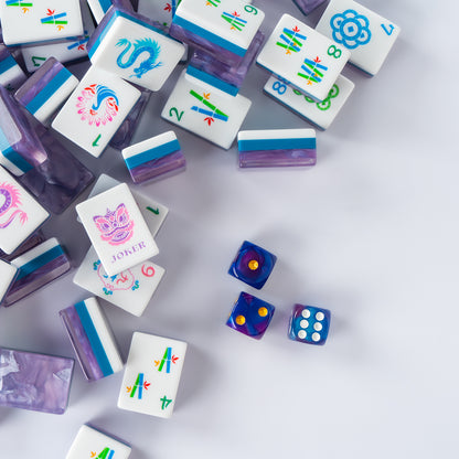 Modern Mahjong Set Lotus Purple Shell Mahjong Set 3