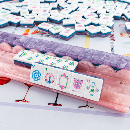 Modern Mahjong Set Lotus Purple Shell Mahjong Set 9