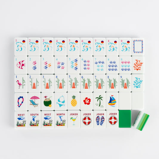 Modern Mahjong Set Minty Coast Mahjong Tiles Ocean Collection 1