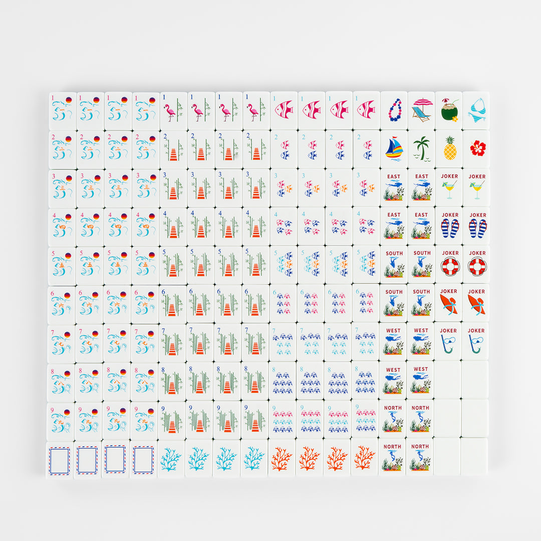 Modern Mahjong Set Minty Coast Mahjong Tiles Ocean Collection 10