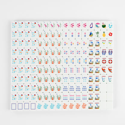 Modern Mahjong Set Minty Coast Mahjong Tiles Ocean Collection 10