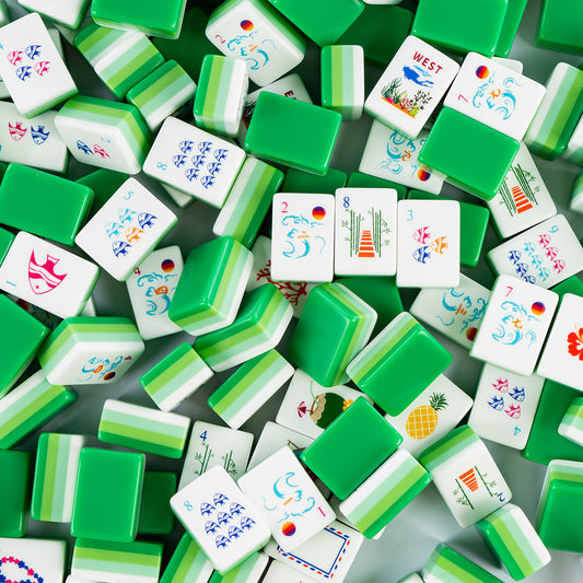 Modern Mahjong Set Minty Coast Mahjong Tiles Ocean Collection 8