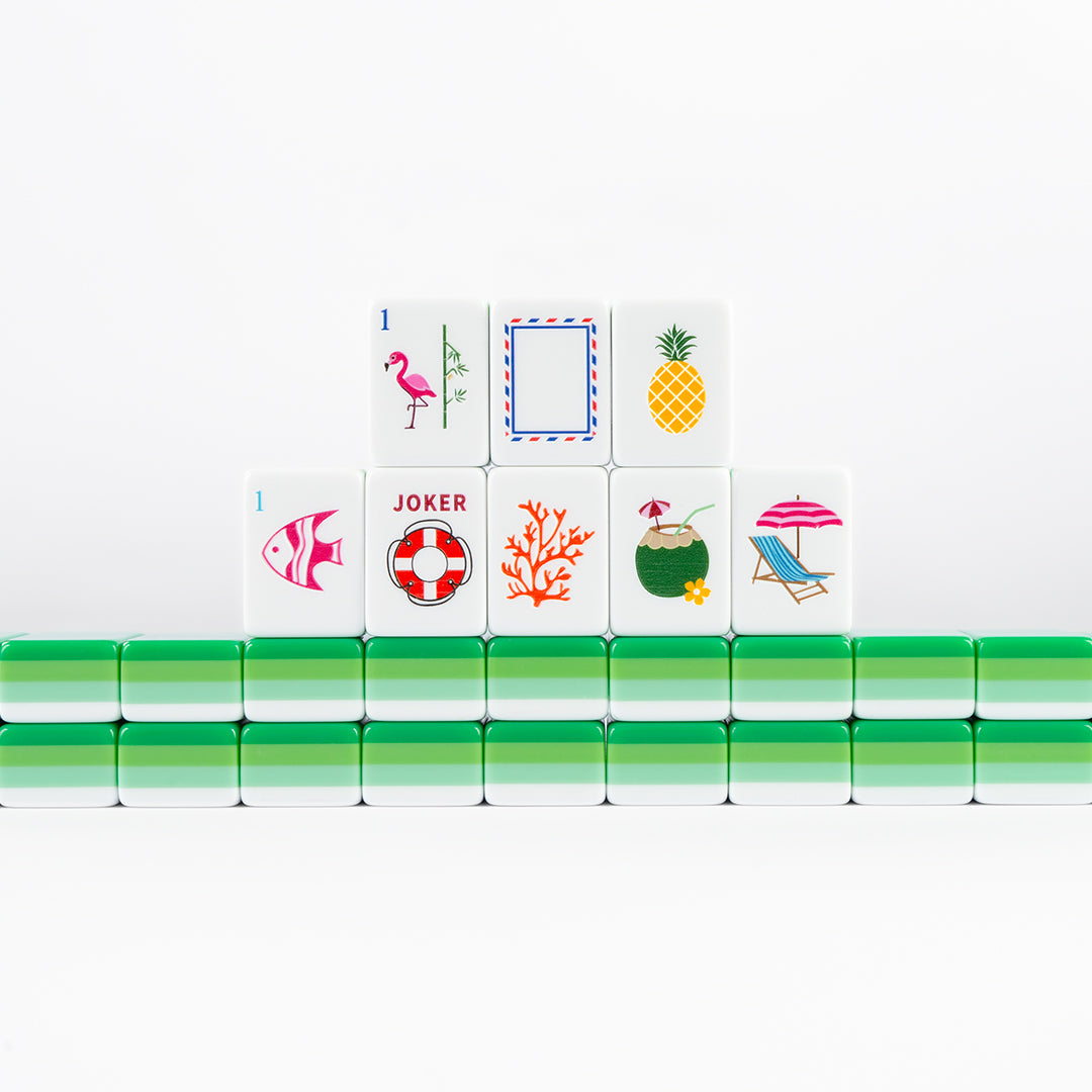 Modern Mahjong Set Minty Coast Mahjong Tiles Ocean Collection 9