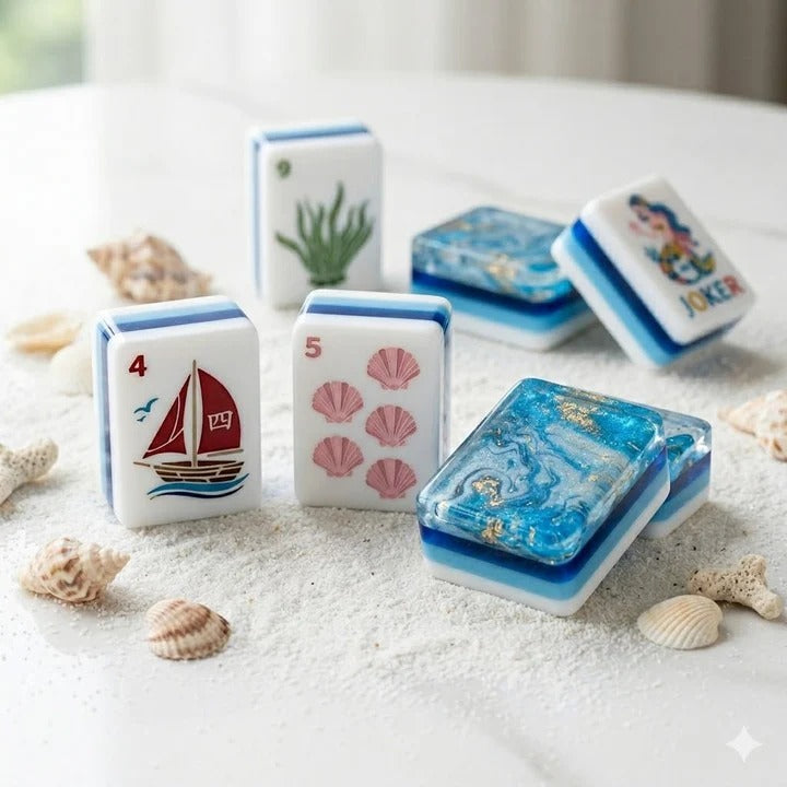 Modern Mahjong Set Ocean Muse Mahjong Tiles Ocean Collection 2