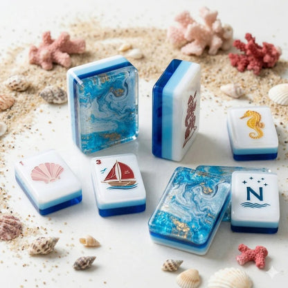 Modern Mahjong Set Ocean Muse Mahjong Tiles Ocean Collection 3