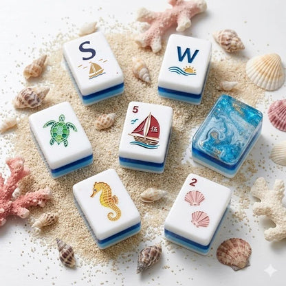 Modern Mahjong Set Ocean Muse Mahjong Tiles Ocean Collection 4