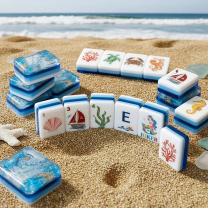 Modern Mahjong Set Ocean Muse Mahjong Tiles Ocean Collection 7