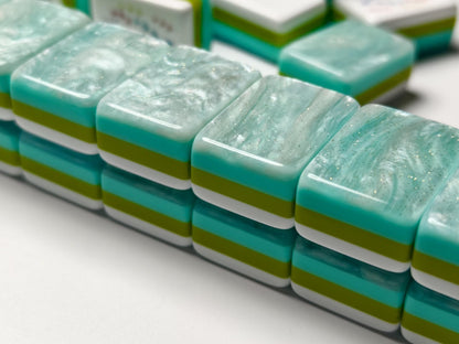 Modern Mahjong Set Seafoam Pearl Mahjong Tiles Ocean Collection 4