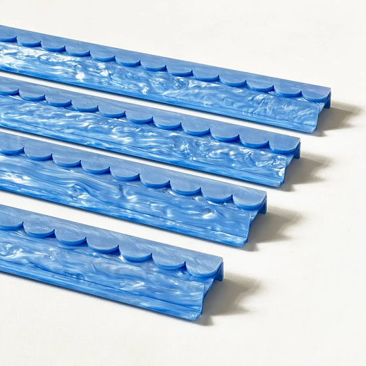 Ocean Wave Blue Acrylic Mahjong Rack & Pusher Set 5