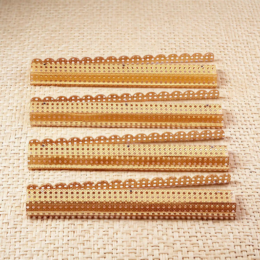 Rattan Acrylic Mahjong Rack & Pusher Set – Real Woven Bamboo Encased in Acrylic 6