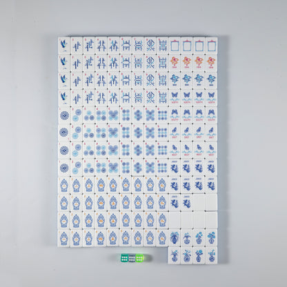 Porcelain Blue American Mahjong – Luxury Blue & White Inspired Tiles