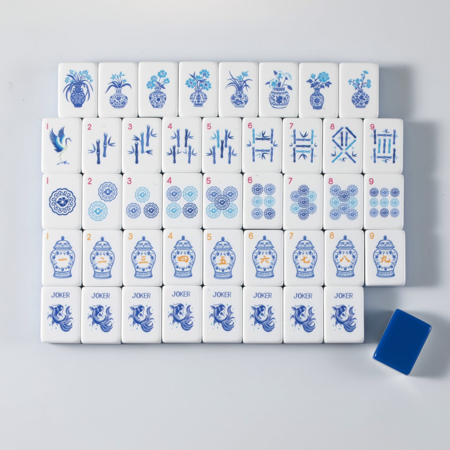 Porcelain Blue American Mahjong – Luxury Blue & White Inspired Tiles