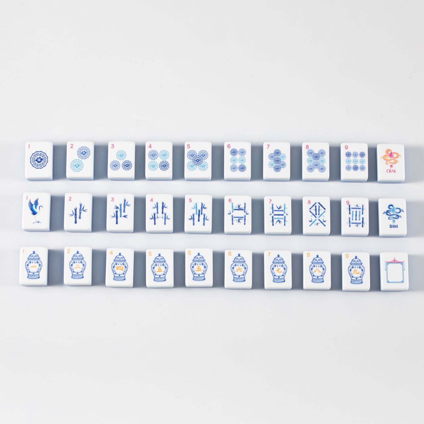 Porcelain Blue American Mahjong – Luxury Blue & White Inspired Tiles