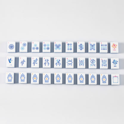 Porcelain Blue American Mahjong – Luxury Blue & White Inspired Tiles