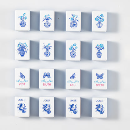 Porcelain Blue American Mahjong – Luxury Blue & White Inspired Tiles