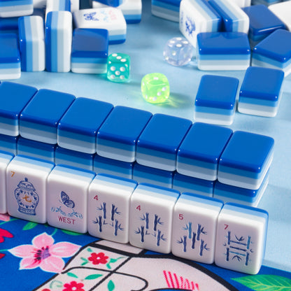 Porcelain Blue American Mahjong – Luxury Blue & White Inspired Tiles