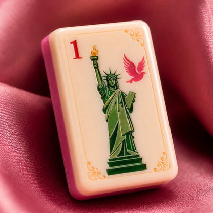 New York American Mahjong Set – NYC-Inspired Tiles with Pink Backs