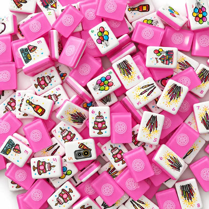 Birthday Mahjong Set – Pink Party American Mahjong Tiles