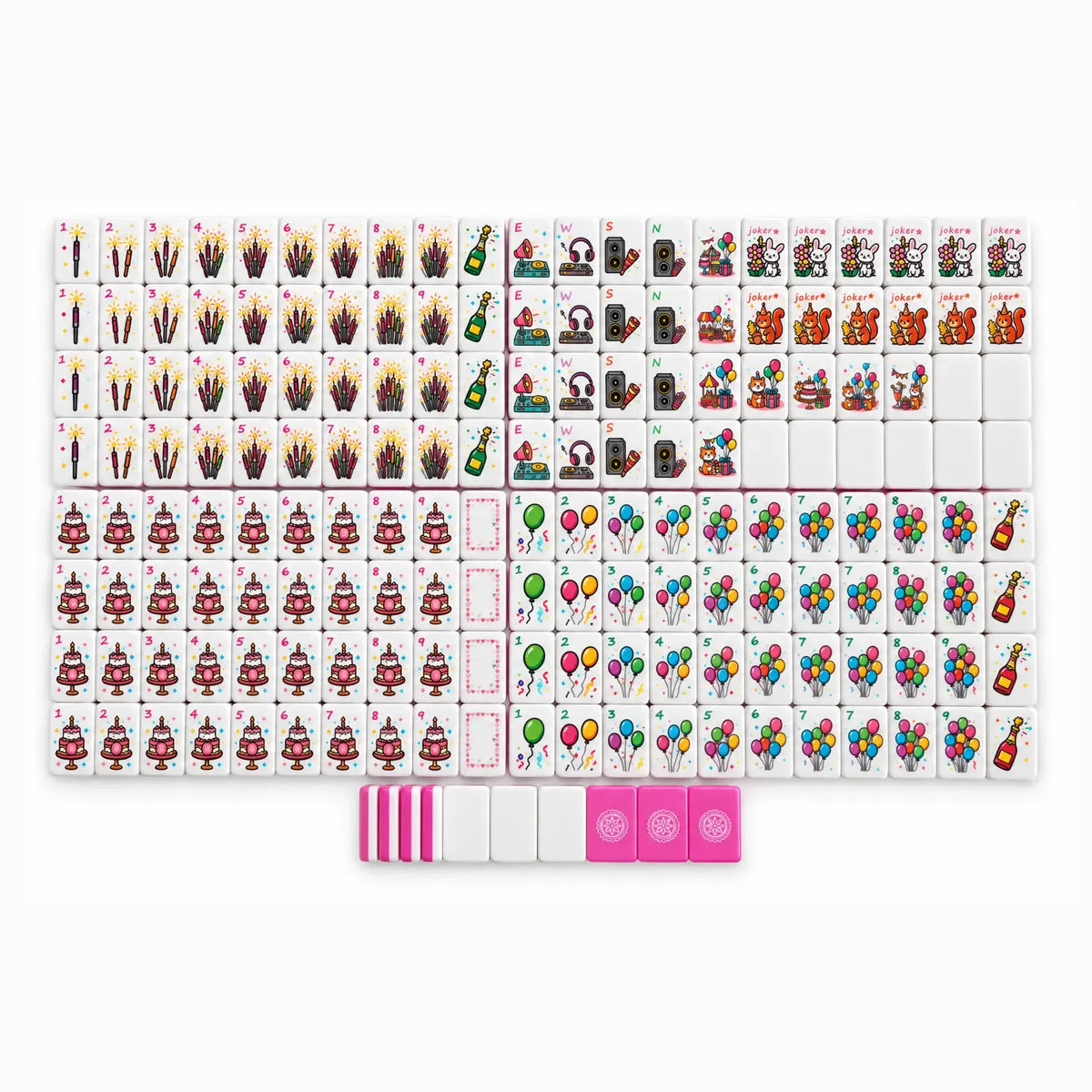 Birthday Mahjong Set – Pink Party American Mahjong Tiles