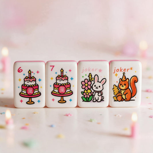Birthday Mahjong Set – Pink Party American Mahjong Tiles